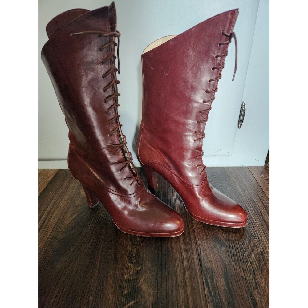 Via Spiga Italian Leather Lace up Boots